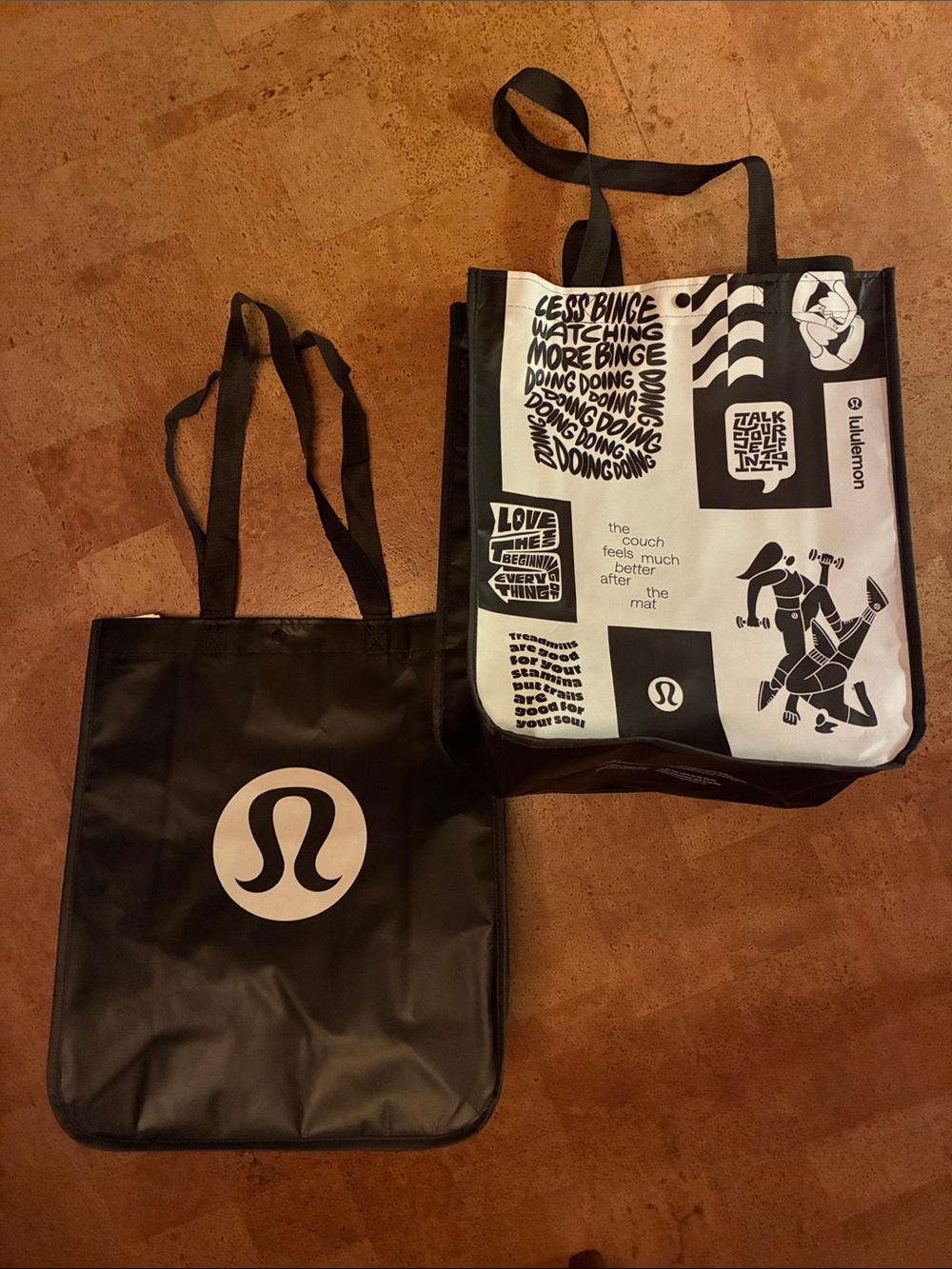 Lululemon Black and White Graphic Totes (2!) Brand New